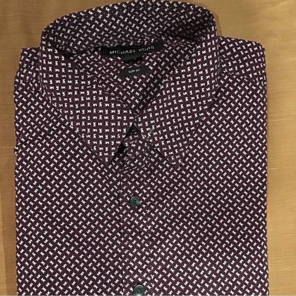 MICHAEL KORS Men’s  SLIM- Fit STRETCH Long Sleeve Shirt M